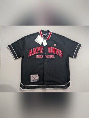 AAPE BY *A BATHING APE®Moonface patch baseball shirt